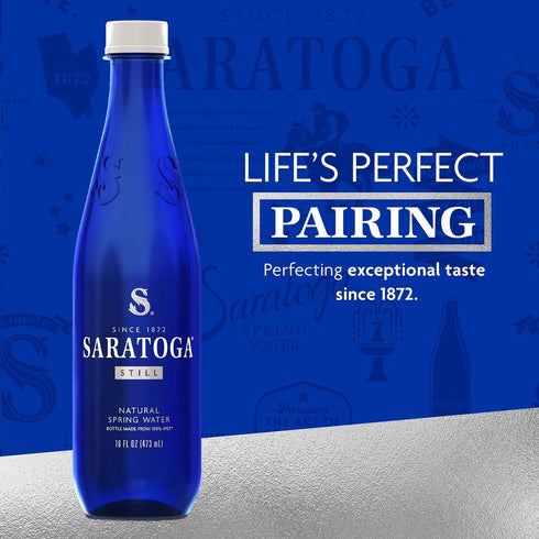 6 Pack 16 Oz Saratoga Spring Water Bottles, Still Bottled Water Recycled PET Plastic Bottles Fl