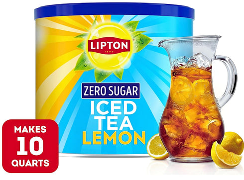 Pack 3 10 30 Lipton Diet Zero Sugar Lemon Iced Tea Mix, of Caffeinated Powder Drink Mix, Quarts Each (Total Quarts)