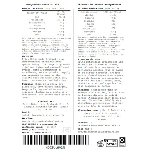 17+ 100% 1.41 oz 40 Dehydrated Lemon Slices Wheels | Slices | Natural | | Grams | Citrus Dried Lemons for Garnishing