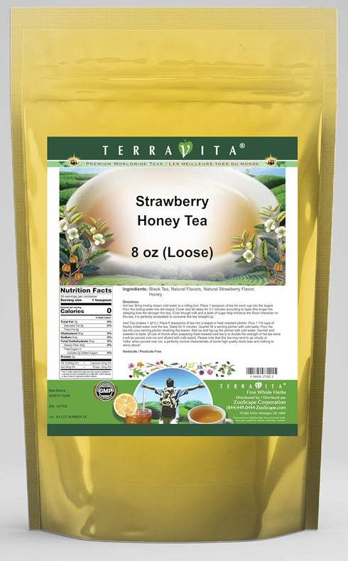 Terravita Strawberry Honey Tea (Loose) (8 oz, ZIN: 427352) - 2 Pack