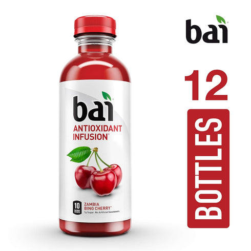18 Oz (Pack 12) Bai Flavored Water, Zambia Bing Cherry, Antioxidant Infused Drinks, Fl