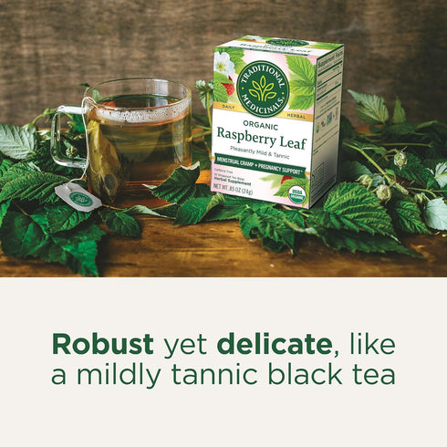 (Pack 1) 16 Traditional Medicinals Organic Raspberry Leaf Herbal Tea, Eases Menstrual Cramps & Supports Healthy