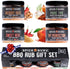 Spice Guru BBQ Rub Gift Set 4 Flavor Barbecue Seasoning Sampler Mens