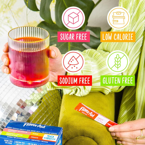 Pack, 1 (50 Flavor Aid Aguas Frescas Singles To Go Variety Powdered Drink Mix, Box Single Servings)