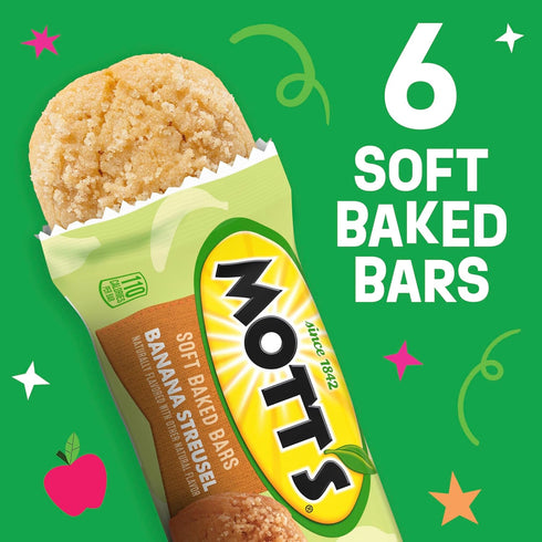 6 5.76 oz Mott's Soft Baked Bars, Banana Streusel, Made with Applesauce, Ct