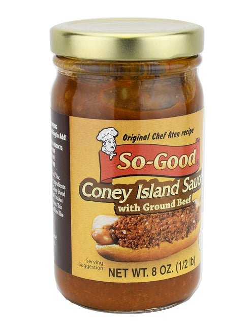 So Good 8 oz So-Good Coney Island Sauce with Ground Beef Jar