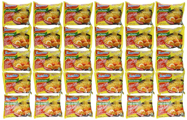 Indomie Instant Noodles Soup Chicken Curry Flavor for 1 Case (30 Bags), 2.82