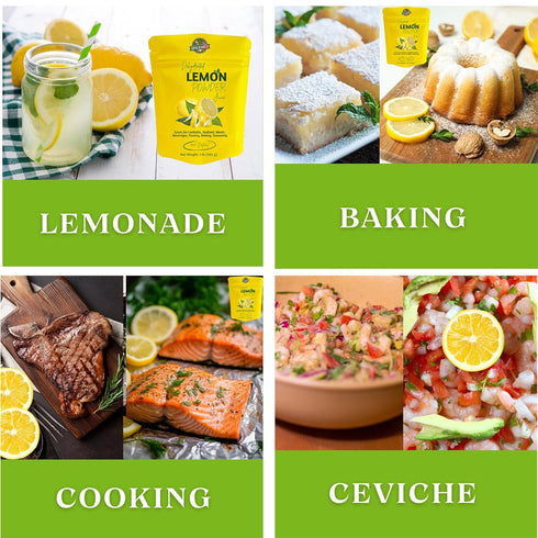 SPICEMEX 1LB Lemon Juice Powder Dehydrated No Sugar Added Non-GMO Vegan No Gluten No Preservatives Intended for Baking