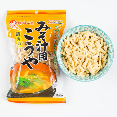 Bright Therapy 3 26g Koya Tofu thin cut for Miso Soup, curries, stir fries, bags, of Protein per bag, High Protein