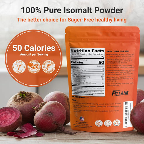 2 lbs Isomalt Crystals Sugar Substitute Powder for Baking and Decorating Clear and Ready to Use Bulk Size By Fit Lane