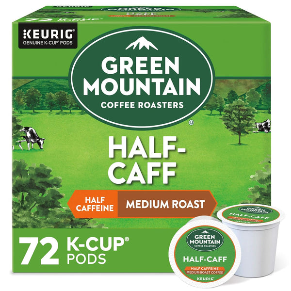 Green Mountain Coffee Roasters Half Caff Keurig Single-Serve K-Cup pods, Medium Roast