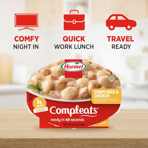 7.5 (Pack 7) HORMEL COMPLEATS Dumplings & Chicken, Ounce