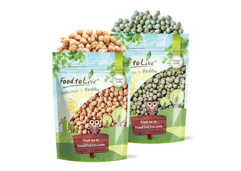2 Pack (5 LB), (5 LB), Food to Live Premium Pulses Bundle, - Chickpeas Whole Green Peas Dried Garbanzo Beans and Green