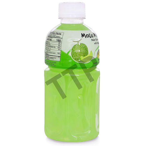 6 Pack Mogu Mogu Juice with Nata De Coco, Melon Flavored