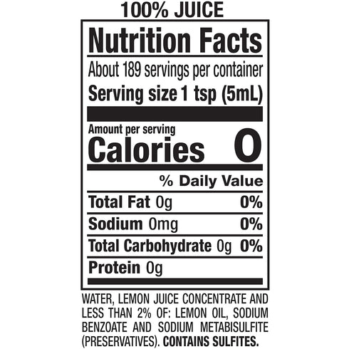 ReaLemon 100% 32 oz (Pack 12), Lemon Juice, fl bottle of Made with Lemon Juice from Concentrate, Gluten-Free, Sodium