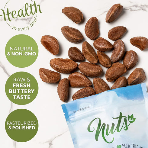 Packed (1 LB) NUTS U.S. Brazil Nuts In Shell | No Added Colors and No Artificial Flavors | Non-GMO and Natural | Fresh