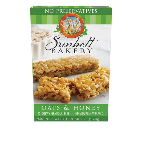 50-1.0 OZ (5 Sunbelt Bakery Oats & Honey Chewy Granola Bars, Bars Boxes)