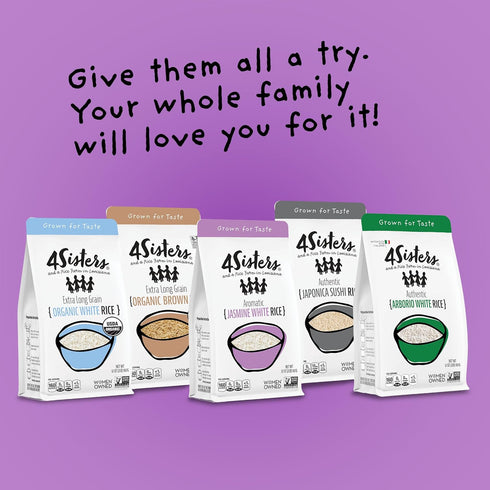 4Sisters (2 lb) - Premium Long Grain Aromatic Jasmine White Rice - Sustainably Grown - Women Owned - Farm to Table