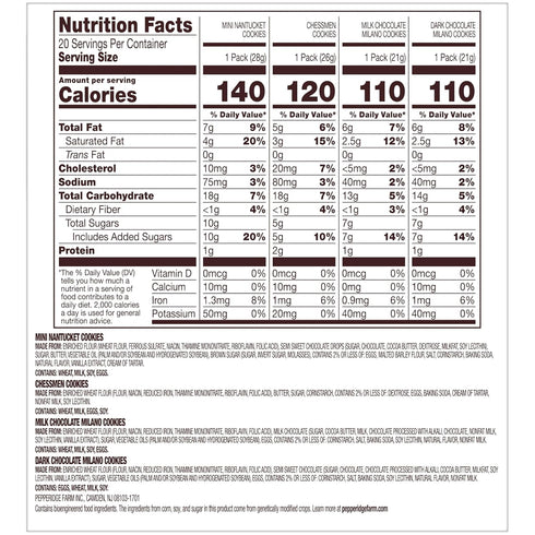 Pack, Packs, 20 Pepperidge Farm Cookies Variety Snack Pk