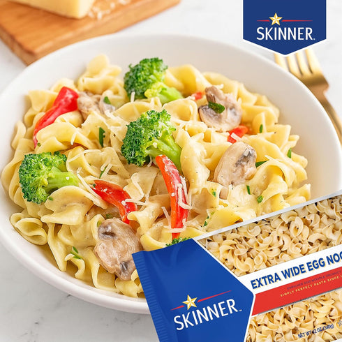 12 Pack (12 oz Skinner Extra Wide Egg Noodle Pasta, Each) Pantry Staple for Casseroles, Soups & Satisfying Meals