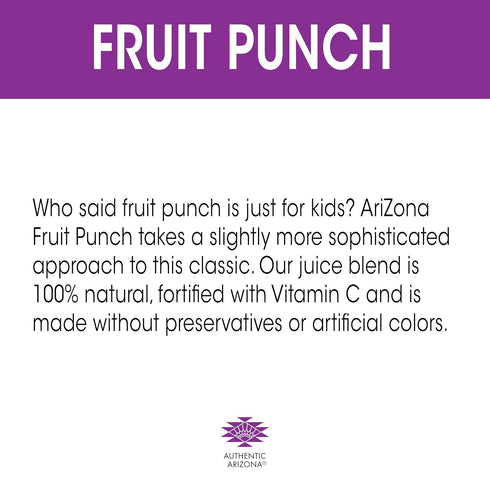 22 Oz (Pack 24) AriZona Fruit Punch - Big Can, Fl