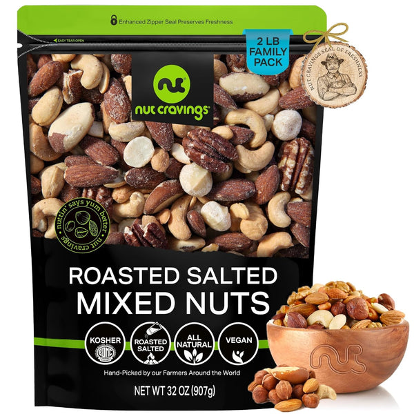 NUT CRAVINGS - Roasted & Salted Mixed Nuts - Brazils, Brazil, Pecan,