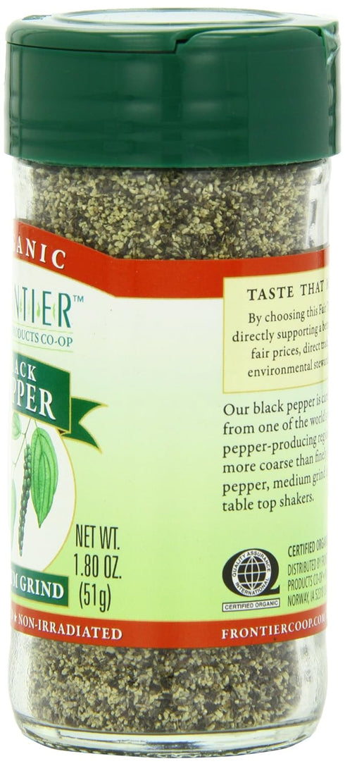 Frontier Natural Products Pepper, Og, Medium Black, Ft, 1.80-Ounce