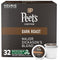 Peet's Coffee Dark Roast K-Cup Pods - Major Dickason's Blend, 32 Count (1 Box of 32 Pods for Keurig)