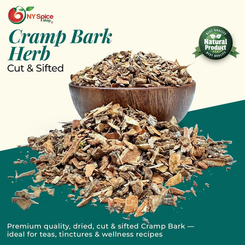 2 NY Spice Shop Cramp Bark Cut & Sifted - Pound Viburnum Opulus - Herbal Cramp Bark Ingredient for Herbal Tea