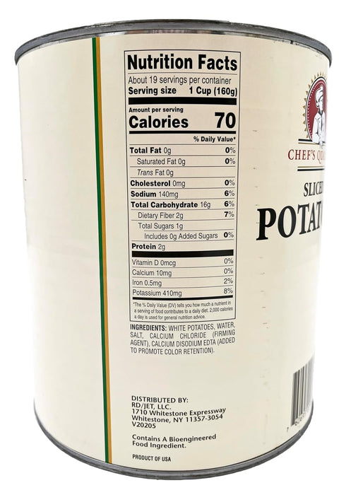 Chef's Quality (6 LB 14oz) Sliced Potatoes | Kosher |