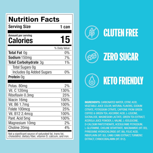 16 (Pack 12) ZOA Zero Sugar Energy Drinks - Tropical Punch | Healthy Energy Formula with Natural Caffeine, Daily