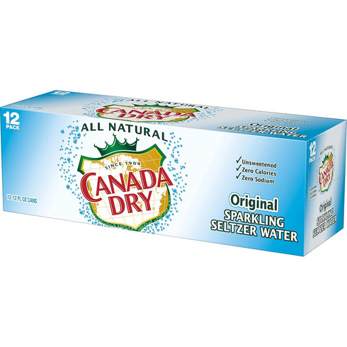 12 oz 12 pack Canada Dry Original Sparkling Seltzer Water, fl cans