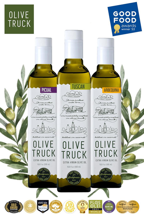 Olive Truck 16.9 oz (Pack 1) California Extra Virgin Olive Oil - Made from Early Harvest Olives, Authentic & Filtered