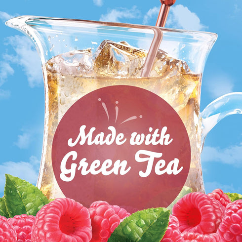 Crystal Light Sugar-Free Raspberry Green Tea - Naturally Flavored Powdered Drink Mix, 5 Pitcher Packets