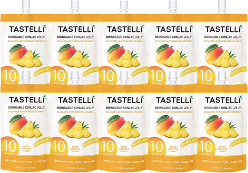 150mL 10 Tastelli Konjac Jelly Infused with Collagen & Vitamin C | Gluten Free, Sugar Free, Low Calorie | Vegan