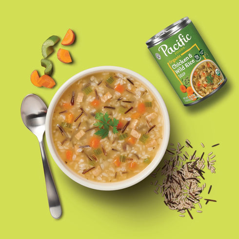 16.3 oz Pacific Foods Organic Chicken and Wild Rice Soup, Can
