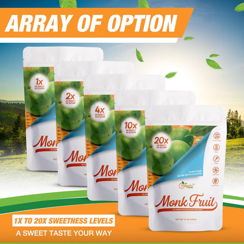 Multi-Pack-3: 1X, 2X, 4X 795; Pack 3, 1-L Allulose Monk Fruit Blend All Purpose Sweetener and RSS (Relative Sugar