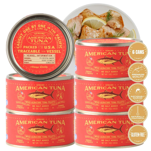 American Tuna Sushi-grade Wild Albacore Tuna Fish - No Salt Added, Wild