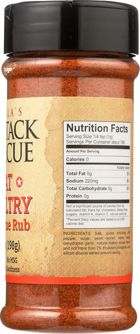 FIORELLAS JACK STACK BBQ Meat & Poultry BBQ Rub, 7 OZ