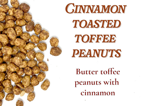 32 Cinnamon Toasted Butter Toffee Peanuts, Cinnamon Coated Butter Toffee Peanuts, Sweet and Crunchy Snack Resealable
