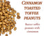 32 Cinnamon Toasted Butter Toffee Peanuts, Cinnamon Coated Butter Toffee Peanuts, Sweet and Crunchy Snack Resealable