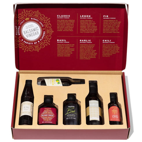 Set, Pack 6 Thoughtfully Gourmet, Balsamic Vinegar Gift Flavors Include Fig, Chili, Garlic and More, IGP Certified