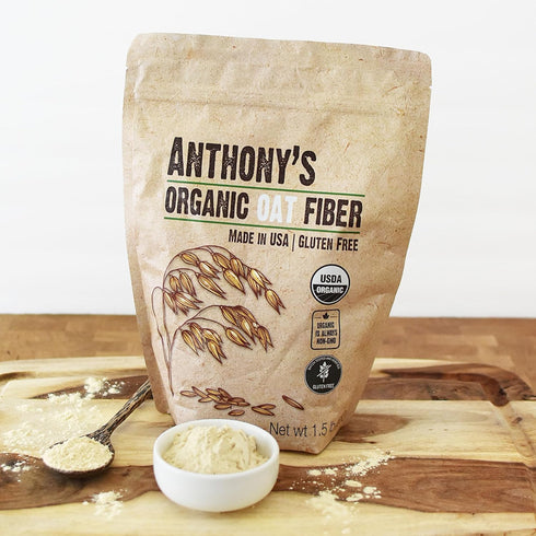 1.5 lb, (Pack 2) Anthony's Organic Oat Fiber, Gluten Free, Non GMO, Keto Friendly, Product of the USA