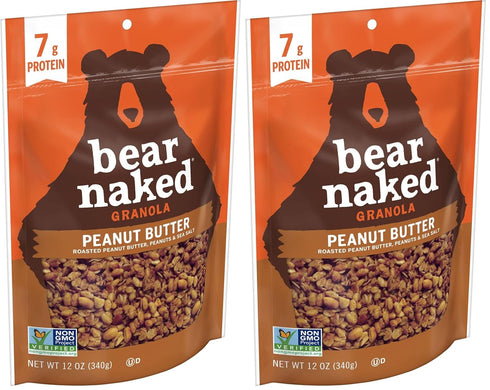 Kellogg's Bear Naked Granola Cereal, Whole Grain Granola, Breakfast Snacks, Peanut Butter, 12oz