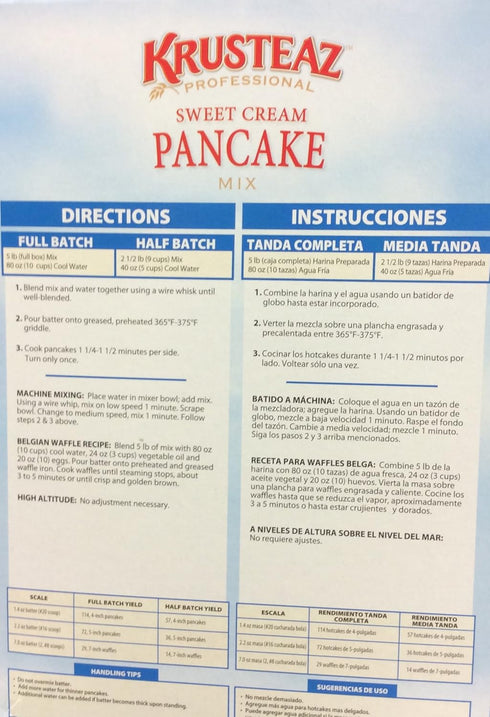 5lbs. (2-Pack) Krusteaz SWEET CREAM PANCAKE Mix Restaurant Quality