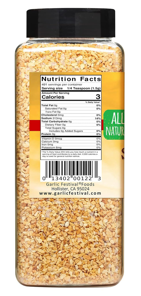 1 lb. 10 oz. Garlic Festival Foods Smoked Garlic Sea Salt Grande
