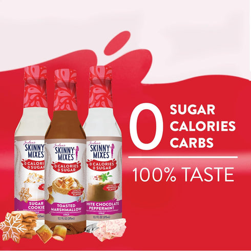 12.7 Oz, 3 Pack Jordan's Skinny Mixes Sugar Free Coffee Syrup, Holiday Trio Coffee Flavoring Syrup, Zero Calorie Drink