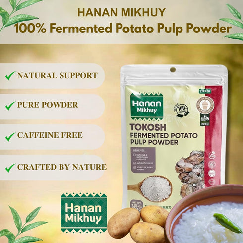 HANAN MIKHUY 100g 100% (3.53oz) Tokosh - Natural Fermented Potato Pulp Powder for Digestive Health, Gut Support