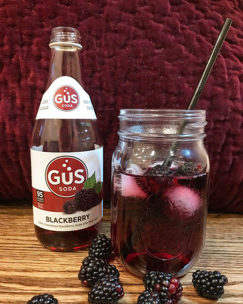 GuS Soda 12 oz (6 - Dry Blackberry - Glass Bottles)