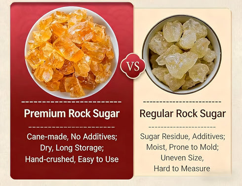 JIETOREI 2lb/908g, Yellow Rock Sugar for Pho, Cooking, Coffee and Tea, Medium sized irregular sugar cubes, Gently